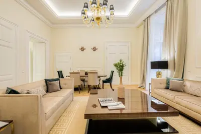 Ein Sitzbereich in der Unterkunft Residence Wollzeile
