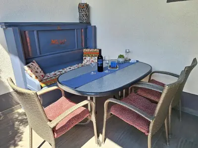 Ein Sitzbereich in der Unterkunft Appartements Regina