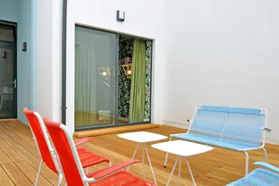 Ein Sitzbereich in der Unterkunft grätzlhotel Meidlinger Markt