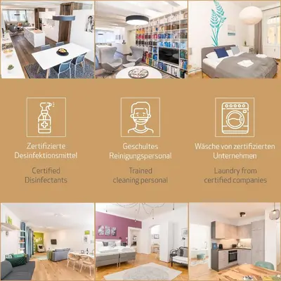 Ein Sitzbereich in der Unterkunft Sky View Apartment Vienna