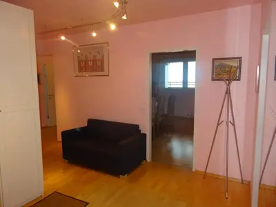 Ein Sitzbereich in der Unterkunft Flat UNO City