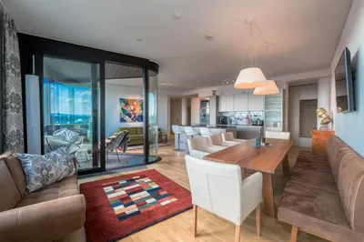 Ein Sitzbereich in der Unterkunft Skyflats Vienna - Rooftop Apartments