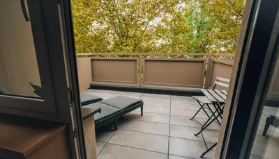Ein Balkon oder eine Terrasse in der Unterkunft Gasthof Kummer