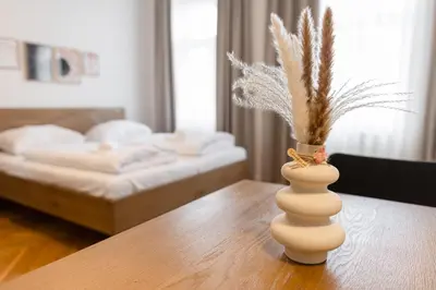 Ein Bett oder Betten in einem Zimmer der Unterkunft Nadland Apartment Wehlistrasse