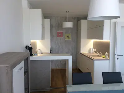 Küche/Küchenzeile in der Unterkunft Vienna Hauptbahnhof Apartments 1