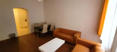 Ein Sitzbereich in der Unterkunft Apartment Nestroygasse