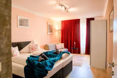 Ein Sitzbereich in der Unterkunft Viennaflats - Apartment Prater