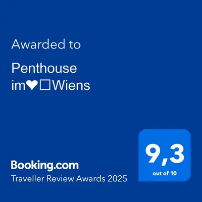 Ein Zertifikat, Auszeichnung, Logo oder anderes Dokument, das in der Unterkunft Penthouse im❤️Wiens ausgestellt ist