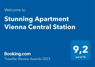 Ein Zertifikat, Auszeichnung, Logo oder anderes Dokument, das in der Unterkunft Stunning Apartment Vienna Central Station ausgestellt ist