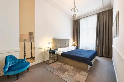 Ein Bett oder Betten in einem Zimmer der Unterkunft 6 rooms Votivpark