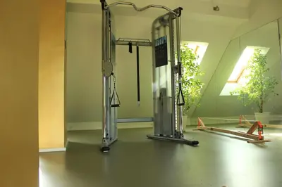 Das Fitnesscenter und/oder die Fitnesseinrichtungen in der Unterkunft Hotel Restaurant Höldrichsmühle