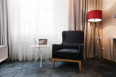 Ein Sitzbereich in der Unterkunft Hotel Restaurant Höldrichsmühle
