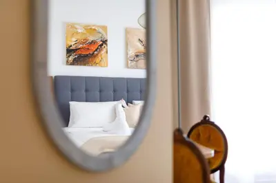 Ein Bett oder Betten in einem Zimmer der Unterkunft Pension Laubenhof
