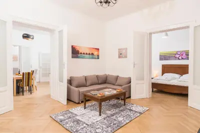 Ein Bett oder Betten in einem Zimmer der Unterkunft Belvedere Suite