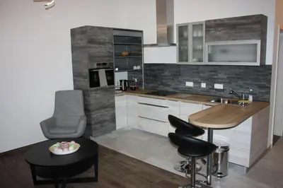 Küche/Küchenzeile in der Unterkunft Prater & Center Apartment mit eigener Terrasse