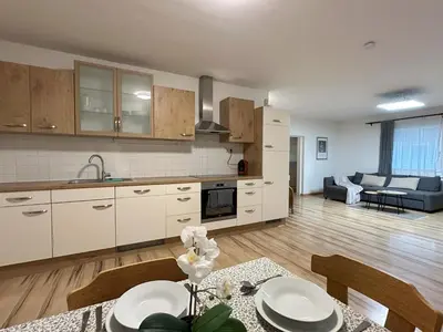 Küche/Küchenzeile in der Unterkunft Holiday Home Romy by Interhome