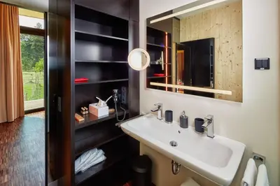 Ein Badezimmer in der Unterkunft Gartenlofts auf Gut Guntrams