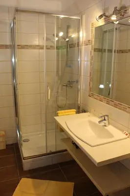 Ein Badezimmer in der Unterkunft Landgasthof zur Bruthenne