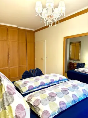 Ein Bett oder Betten in einem Zimmer der Unterkunft Center Apartment with 360° Rooftop