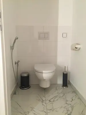 Ein Badezimmer in der Unterkunft Pension am Wienfluss