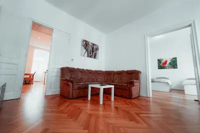 Ein Sitzbereich in der Unterkunft Raimond Apartment Ottakring Top 14