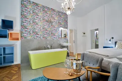 Ein Sitzbereich in der Unterkunft Leuhusen Collection Vienna, Wien