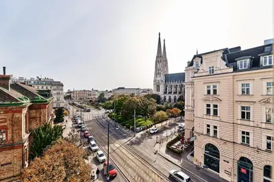 Ein allgemeiner Blick auf Wien oder ein Stadtblick von des Hotels aus