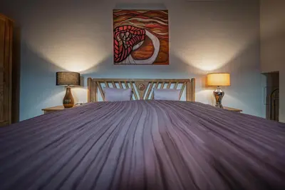 Ein Bett oder Betten in einem Zimmer der Unterkunft Presshaus Schützen