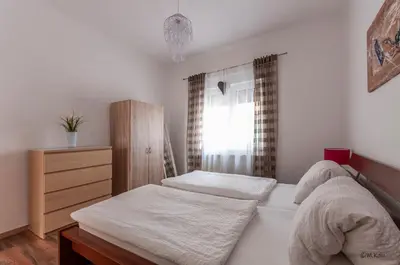 Ein Bett oder Betten in einem Zimmer der Unterkunft Familienferienhaus Amelie