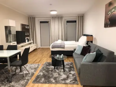 Ein Bett oder Betten in einem Zimmer der Unterkunft English Theater Apartment at Rathaus
