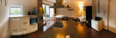 Küche/Küchenzeile in der Unterkunft GARDEN Apartment PLUS private Beach