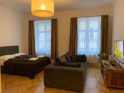 Ein Sitzbereich in der Unterkunft KH Apartments Stephansplatz