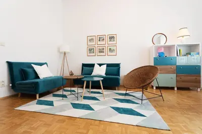 Ein Sitzbereich in der Unterkunft Vintage Design Apartment