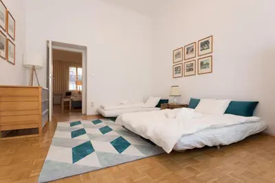 Ein Bett oder Betten in einem Zimmer der Unterkunft Vintage Design Apartment