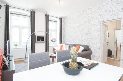 Ein Sitzbereich in der Unterkunft Vienna-Design-Apartments