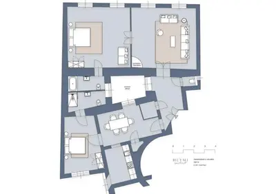 Grundriss der Unterkunft HeyMi Apartments Stadtpark