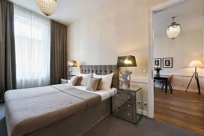 Ein Bett oder Betten in einem Zimmer der Unterkunft 6 rooms Naschmarkt