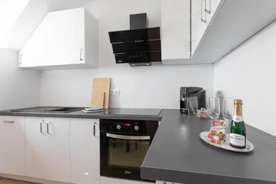 Küche/Küchenzeile in der Unterkunft Wien Sky Loft l LF43