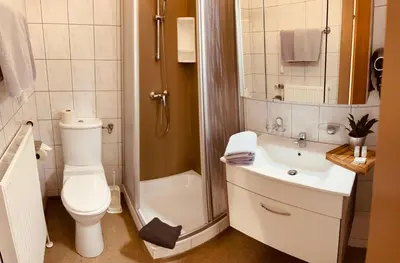 Ein Badezimmer in der Unterkunft Gästehaus Auer Fritzi