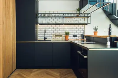 Küche/Küchenzeile in der Unterkunft Design Loft mit Parkplatz nahe Schoenbrunn und U6