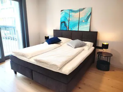 Ein Bett oder Betten in einem Zimmer der Unterkunft Design Apartment Vienna City Center - free parking!