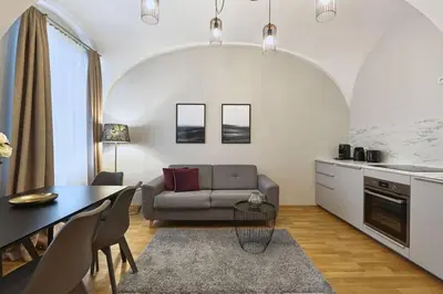 Küche/Küchenzeile in der Unterkunft Vienne City Apartment Crown 6