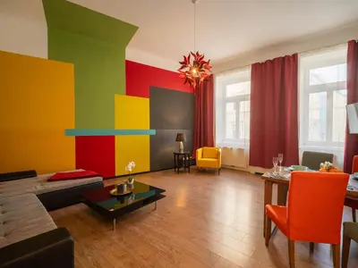 Ein Sitzbereich in der Unterkunft Highlight Apartment Schönbrunn