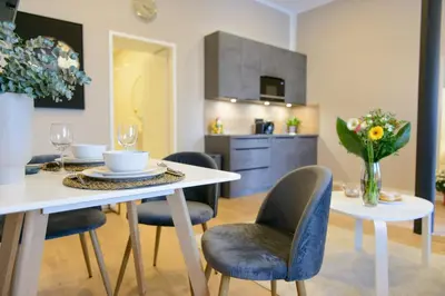 Küche/Küchenzeile in der Unterkunft La Vienna Suites - Apartments Hauptbahnhof