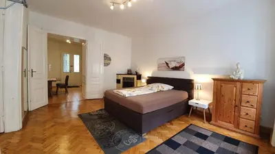 Ein Bett oder Betten in einem Zimmer der Unterkunft Gorgeous Viennese Apartment 10 min to City Center