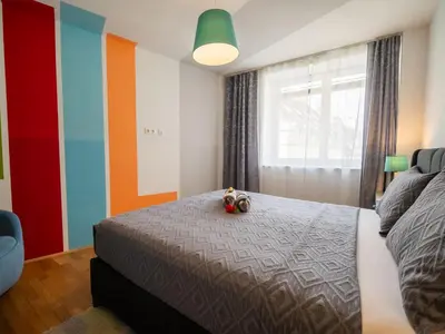 Ein Bett oder Betten in einem Zimmer der Unterkunft Elegant Apartment Naschmarkt