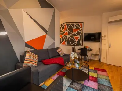 TV/Unterhaltungsangebot in der Unterkunft Bright Apartment Naschmarkt