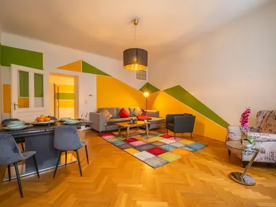Ein Sitzbereich in der Unterkunft Exclusive Apartment Schönbrunn