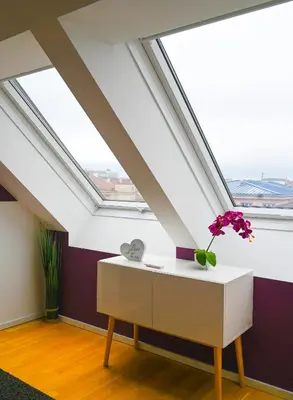 Grundriss der Unterkunft Modern Attic Apartment with Air conditioning near City Center