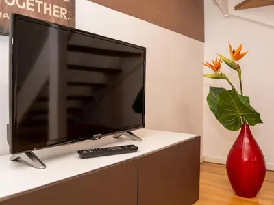 TV/Unterhaltungsangebot in der Unterkunft Rooftop Apartment for 6, Air Conditioning, Rooftop Terrace, by Metro